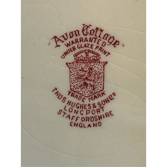 Vintage Avon Cottage Pink Oval Platter Tray 12" Hughes Longport Staffordshire (8 - Picture 8 of 12